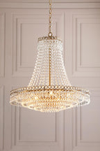 Enid 5 Light Grande Chandelier Glass and Matt Antique Brass LA3756711-Q