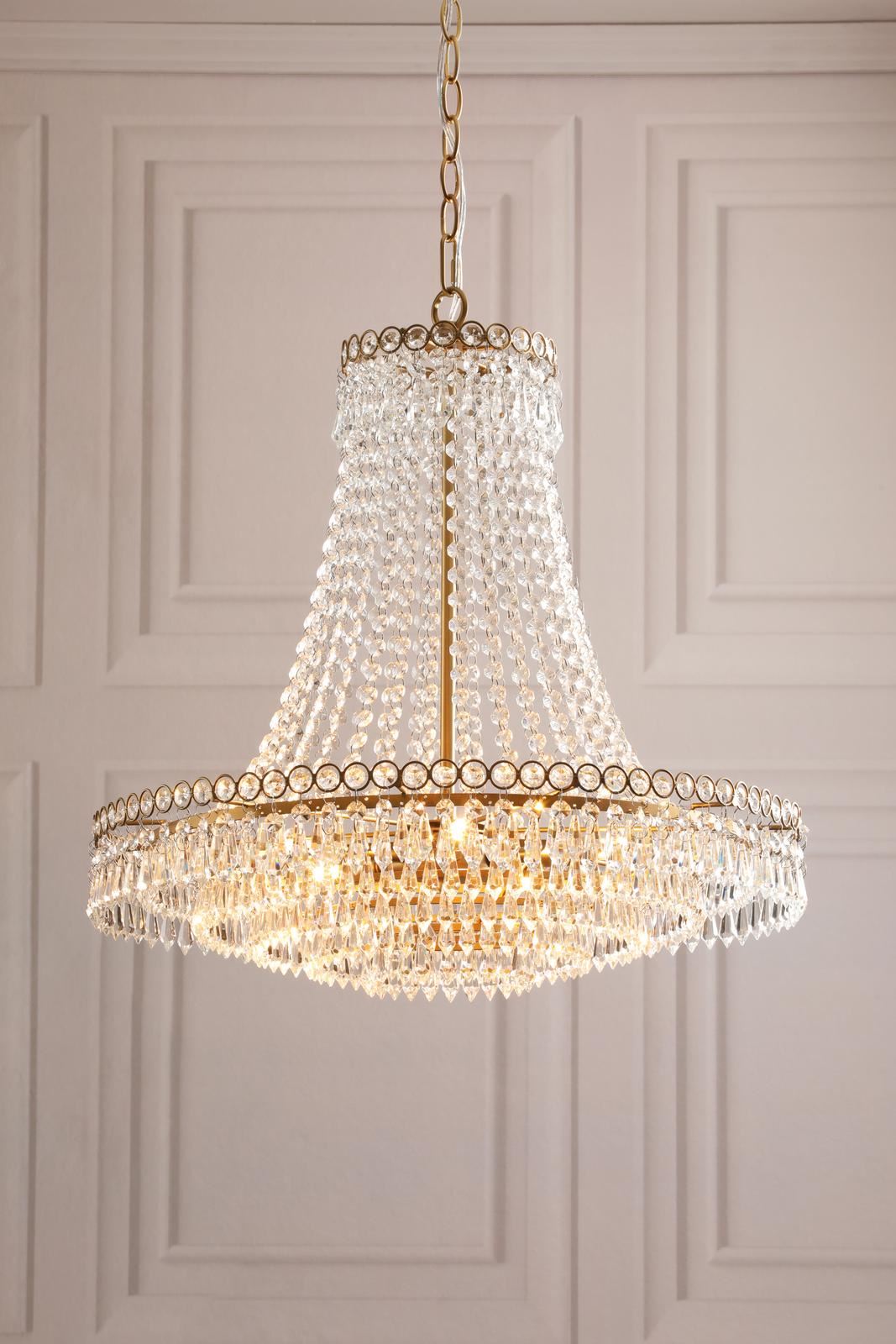 Enid 5 Light Grande Chandelier Glass and Matt Antique Brass LA3756711-Q