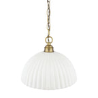 Laura Ashley Durford Large Pendant Matt Antique Brass and White LA3756726-Q