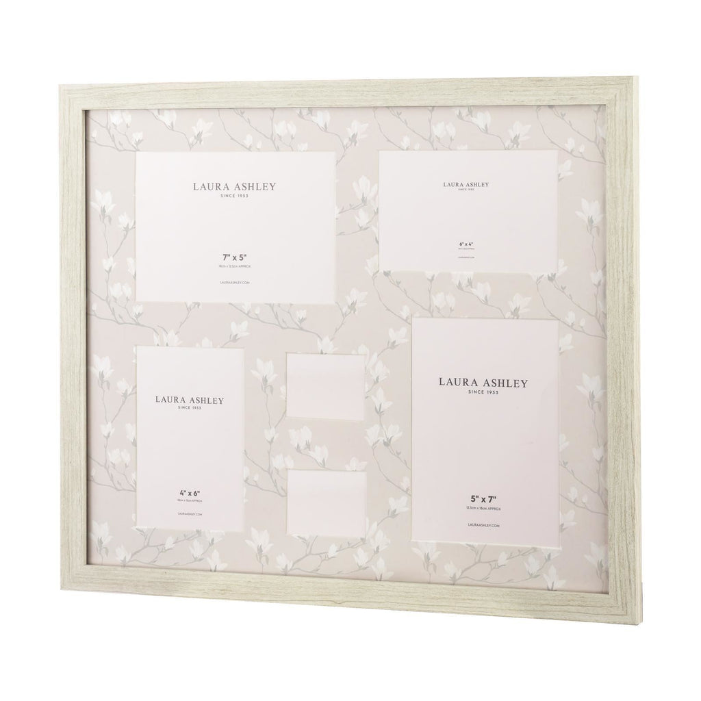 Laura Ashley Magnolia Photo Frame Matt White and Grey LA3756767-Q