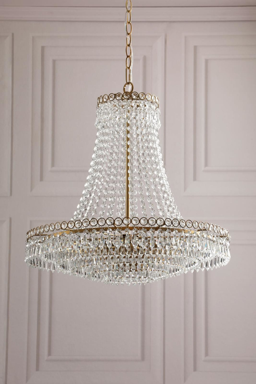 Enid 5 Light Grande Chandelier Glass and Matt Antique Brass LA3756711-Q