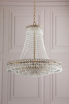Enid 5 Light Grande Chandelier Glass and Matt Antique Brass LA3756711-Q