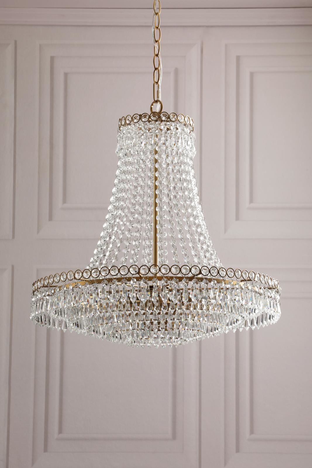 Enid 5 Light Grande Chandelier Glass and Matt Antique Brass LA3756711-Q