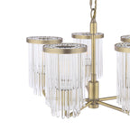 Laura Ashley Hilcote 5 Light Armed Pendant Matt Antique Brass and Glass LA3756650-Q