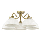 Laura Ashley Durford 5 Light Semi-Flush Matt Antique Brass and White Ceramic LA3756725-Q