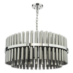 Imani 16 Light Pendant Polished Chrome and Smoked Ribbed Glass IMA1650