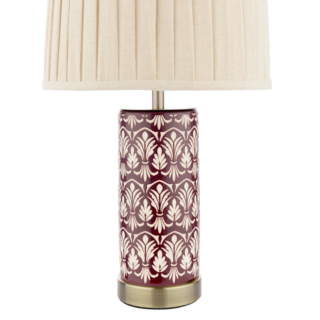 Laura Ashley Medlock Table Lamp Purple Ceramic and Antique Brass With Shade LA3756732-Q