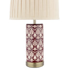 Laura Ashley Medlock Table Lamp Purple Ceramic and Antique Brass With Shade LA3756732-Q