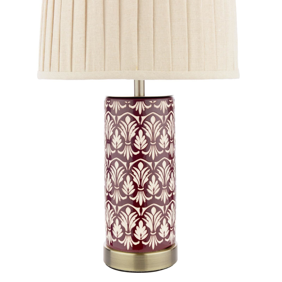 Laura Ashley Medlock Table Lamp Purple Ceramic and Antique Brass With Shade LA3756732-Q