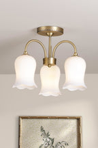 Laura Ashley Lidsell 3 Light Semi-Flush Matt Antique Brass and Opal Glass LA3756648-Q