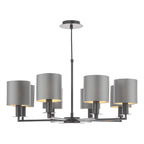 Tyler 8 Light Armed Pendant Matt Black Fitting Only TYL0822