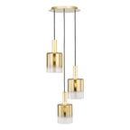Savannah 3 Light Cluster Pendant Satin Gold and Gold Ombre Glass SAV8835
