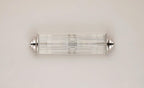 Pillar 2 Light Bathroom Wall Light In Polished Nickel And Clear Glass Rods IP44 G9