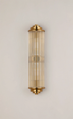 Pillar 2 Light Bathroom Wall Light In Gold And Clear Glass Rods IP44 G9