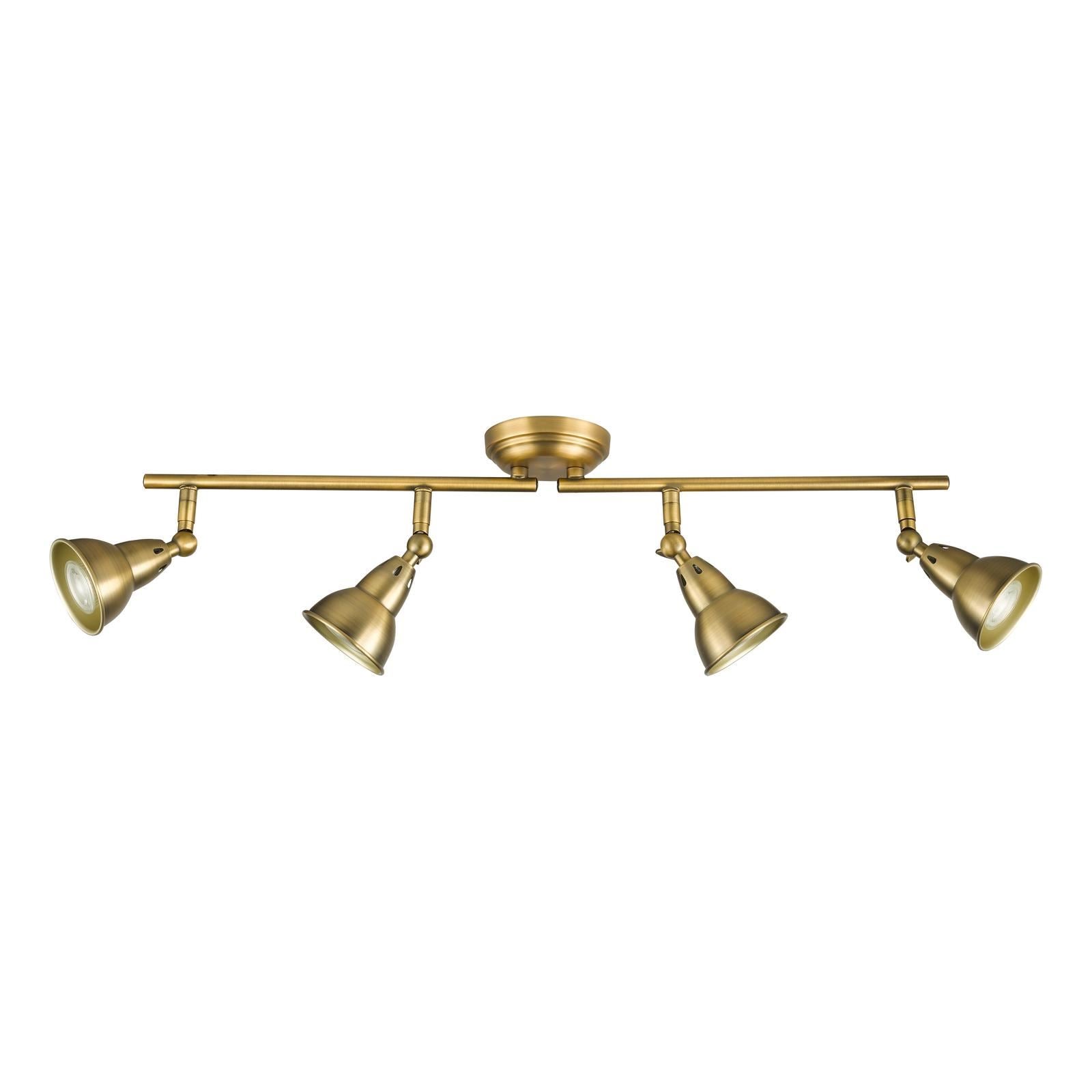 Nathaniel 4 Light Bar Spotlight In Aged Brass Finish NAT8442