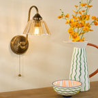 Erika Wall Light Antique Bronze and Amber Glass ERI0763
