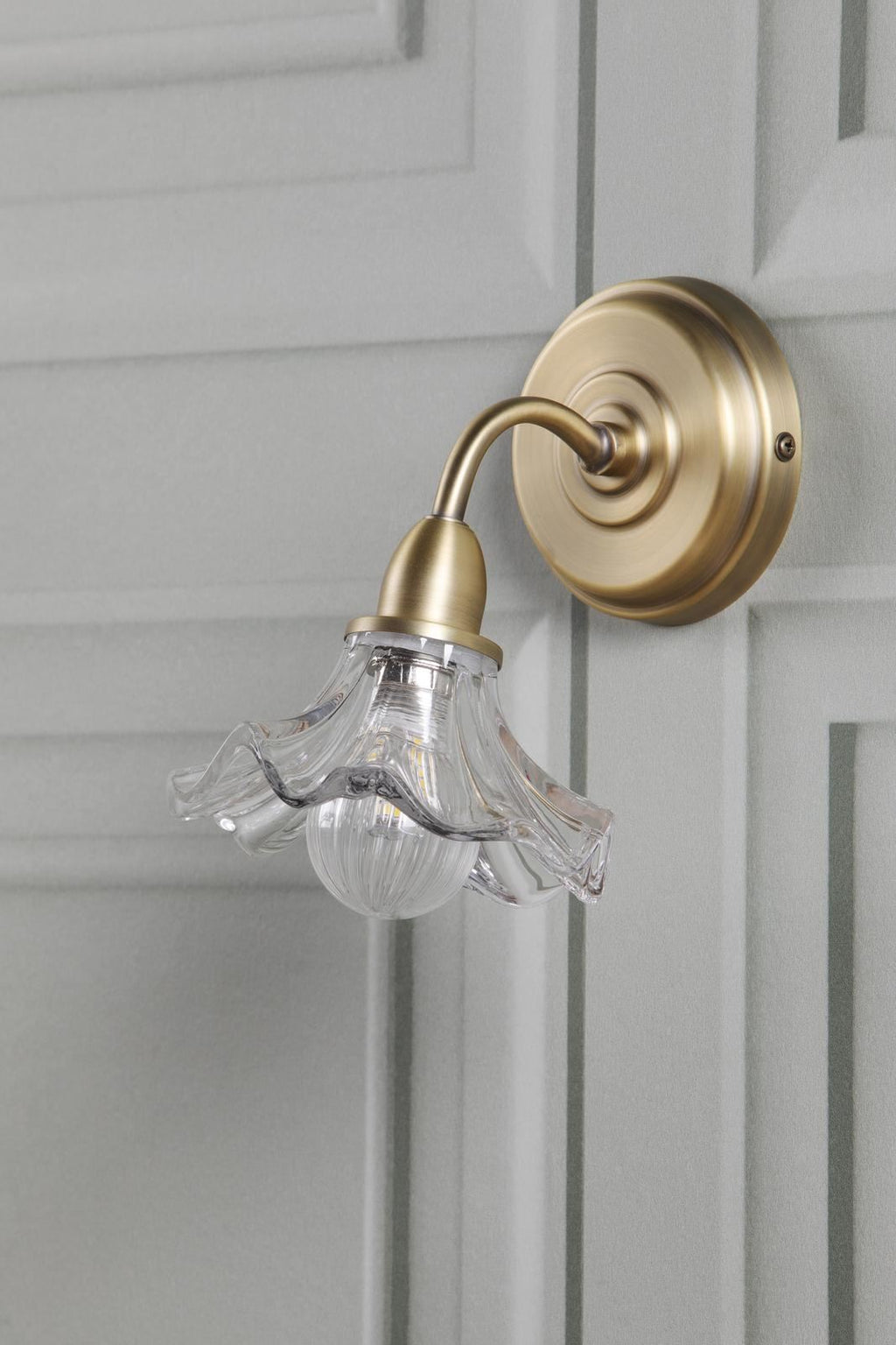 Laura Ashley Kerswell Wall Light Matt Antique Brass and Glass LA3756659-Q