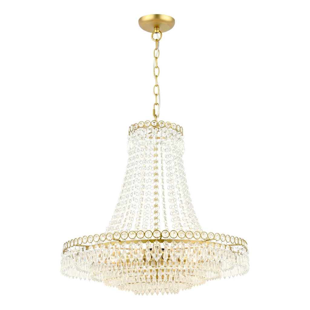 Enid 5 Light Grande Chandelier Glass and Matt Antique Brass LA3756711-Q