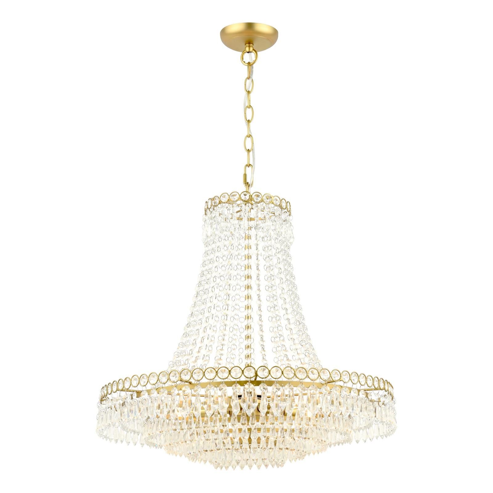 Enid 5 Light Grande Chandelier Glass and Matt Antique Brass LA3756711-Q