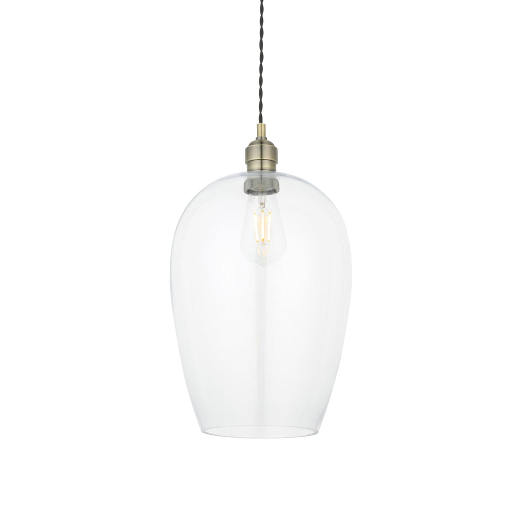 Camden Large Ceiling Pendnat Light In Antique Brass Finish 100658