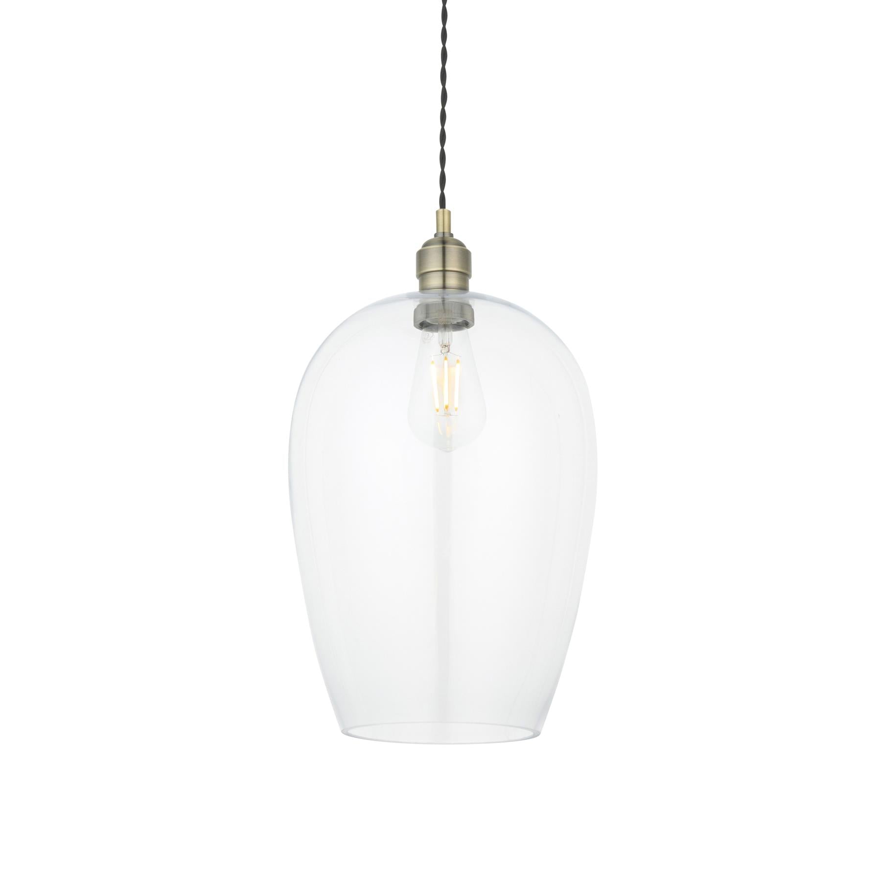 Camden Large Ceiling Pendnat Light In Antique Brass Finish 100658
