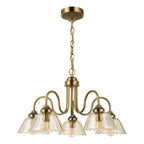 Erika 5 Light Pendant Antique Bronze and Amber Glass ERI0563