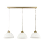 Laura Ashley Durford 3 Light Bar Pendant Matt Antique Brass and White Ceramic LA3756727-Q