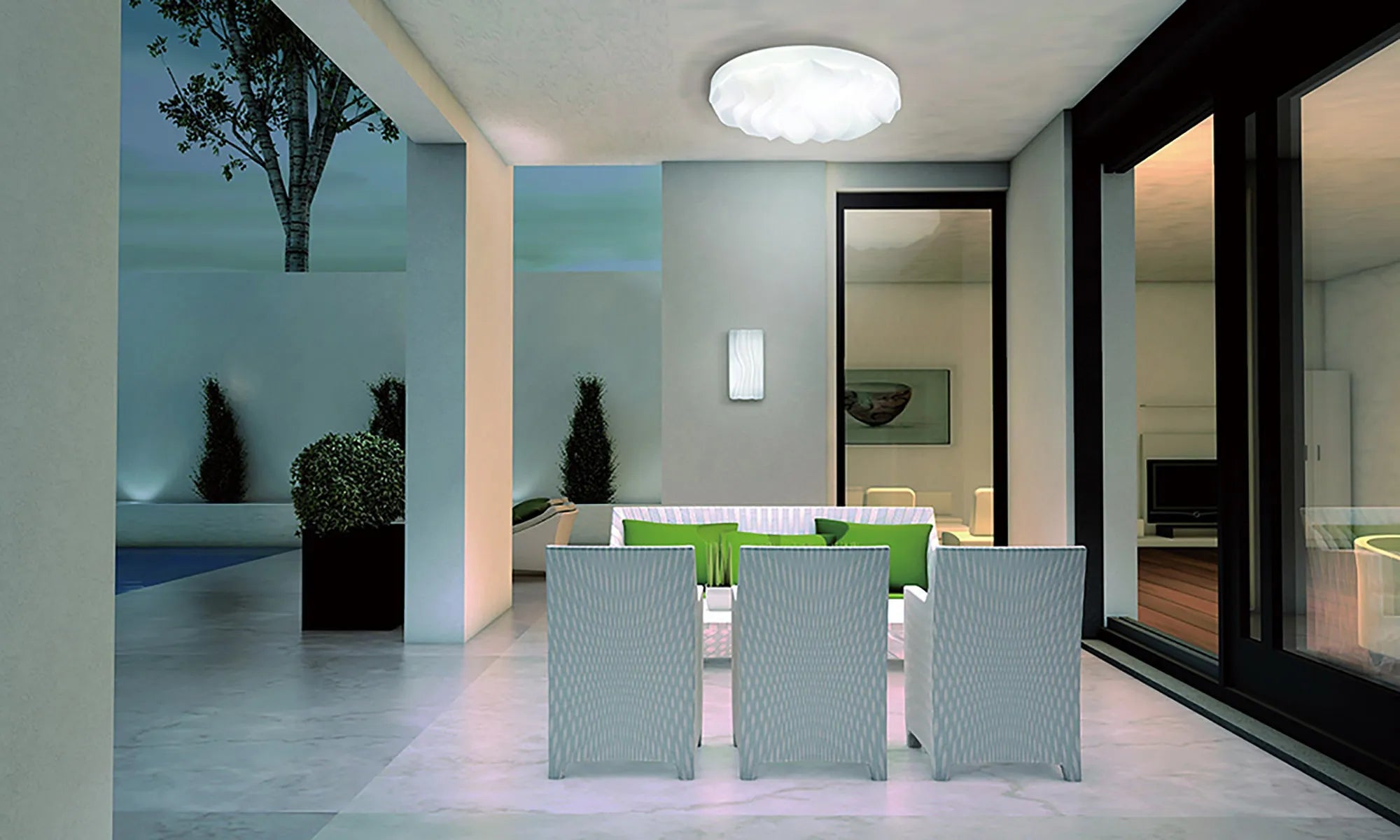 Arena Wave Like Design LED Large Round Flush Ceiling Light M5040