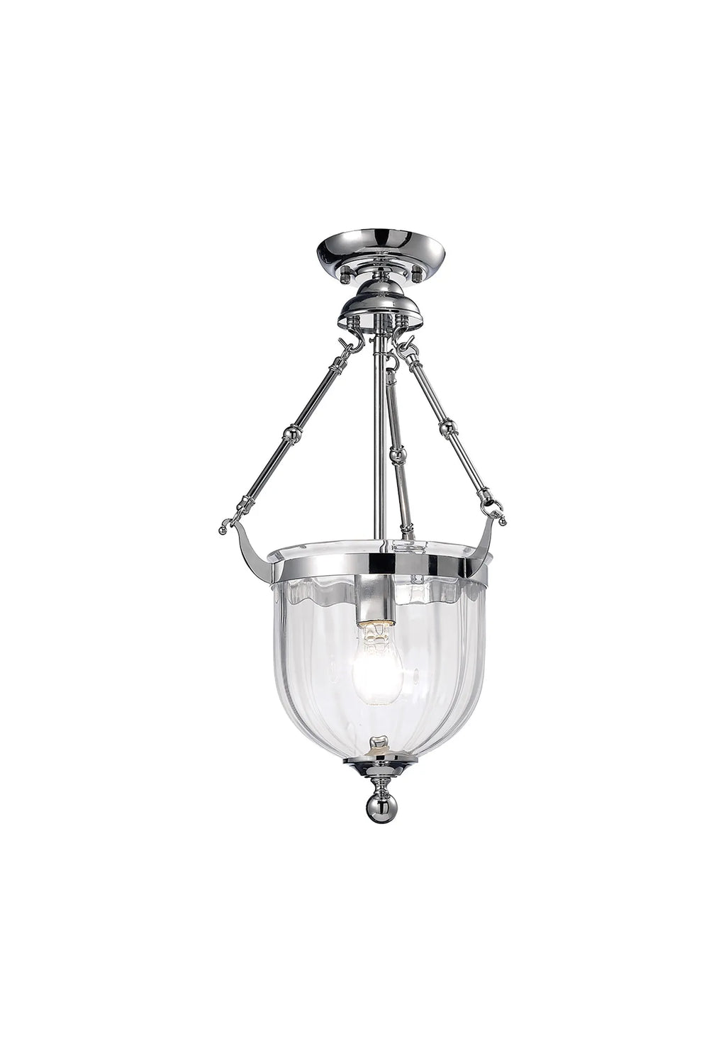 IL31071 Aubrey 1 Light Polished Chrome Ceiling Pendant