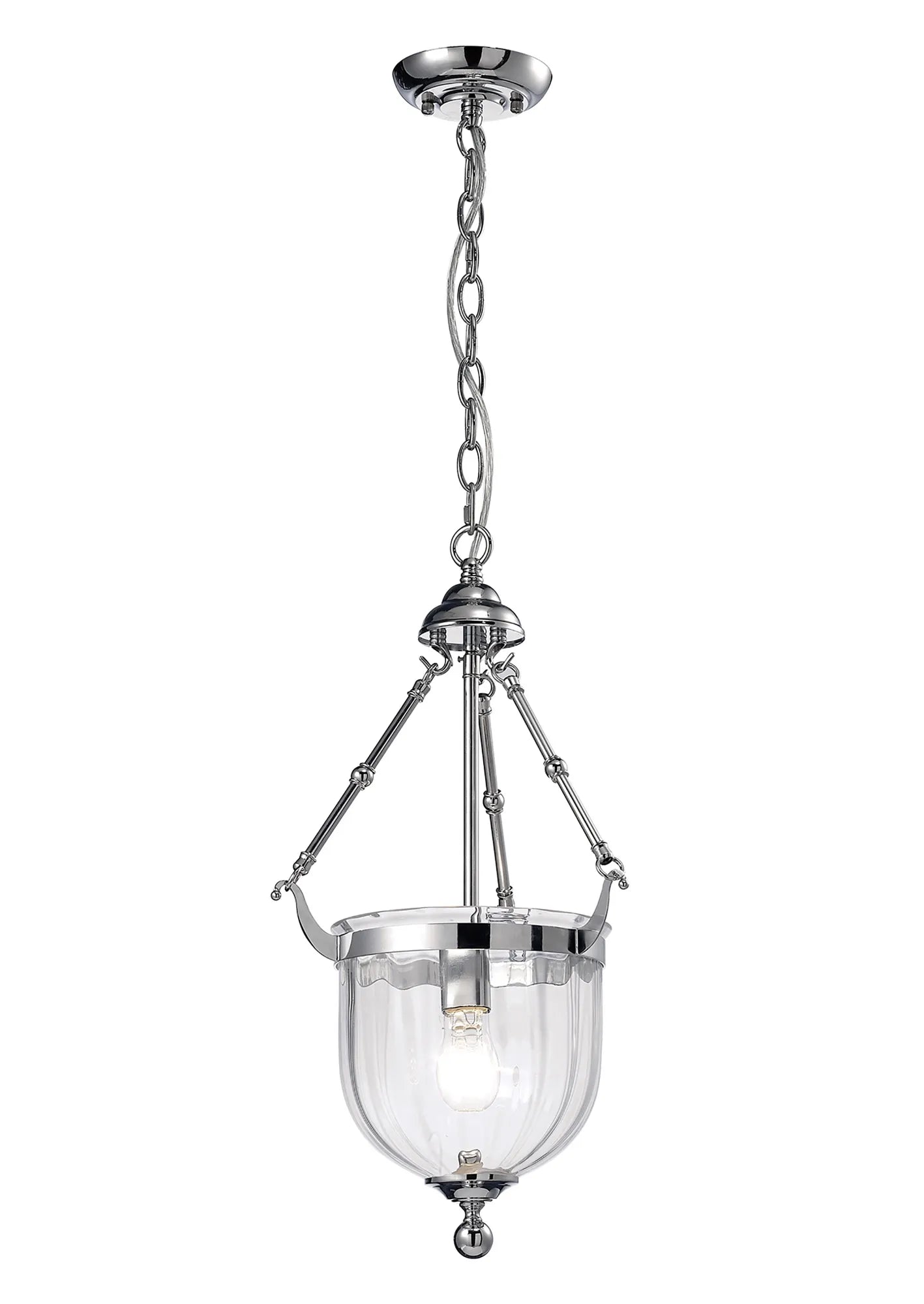 IL31071 Aubrey 1 Light Polished Chrome Ceiling Pendant