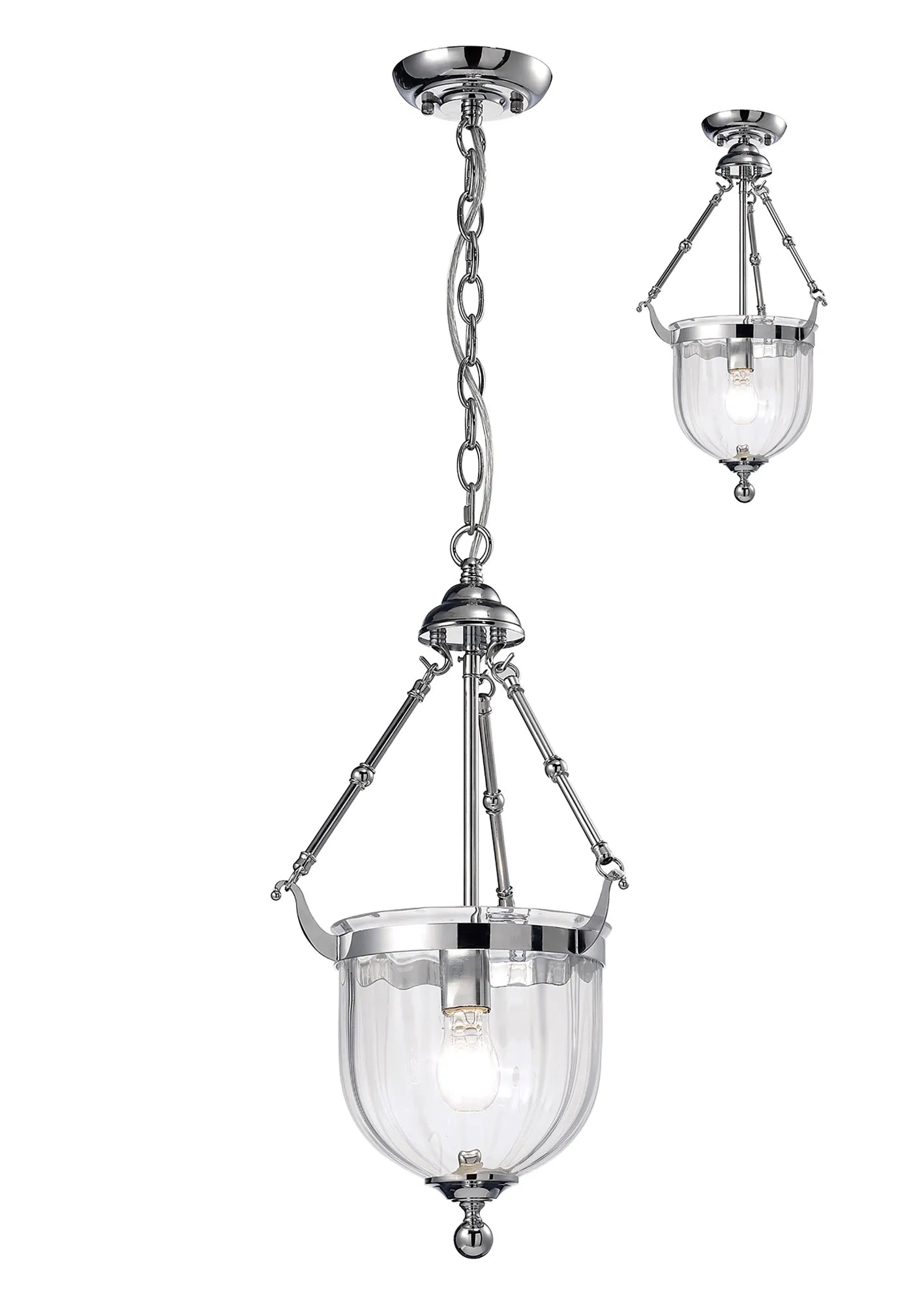 IL31071 Aubrey 1 Light Polished Chrome Ceiling Pendant