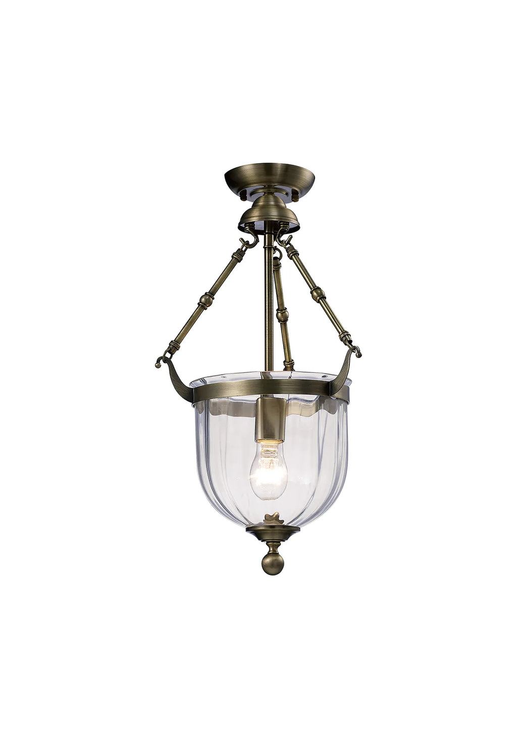 IL31075 Aubrey 1 Light Antique Brass Ceiling Pendant