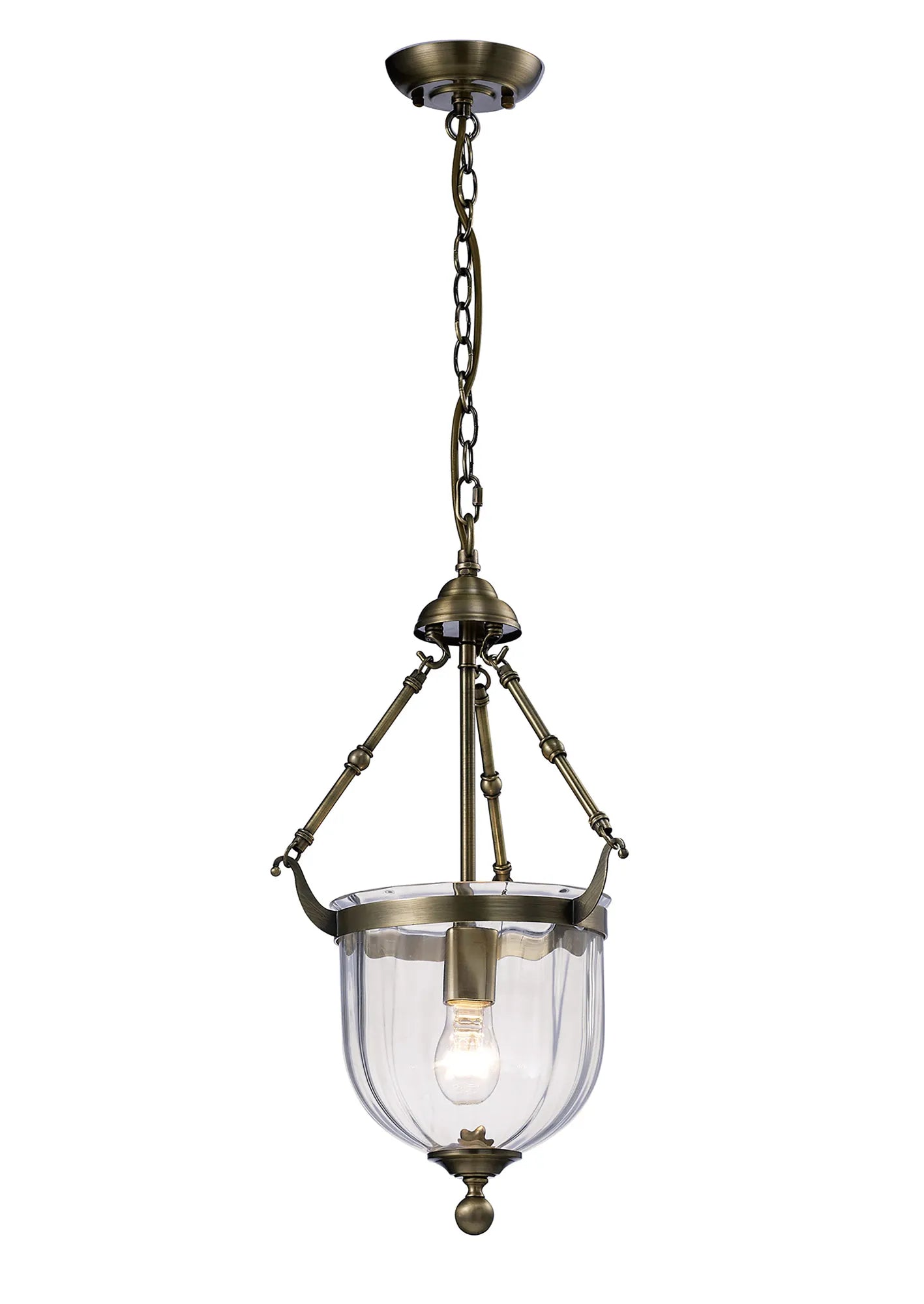 IL31075 Aubrey 1 Light Antique Brass Ceiling Pendant