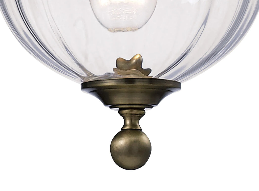 IL31075 Aubrey 1 Light Antique Brass Ceiling Pendant