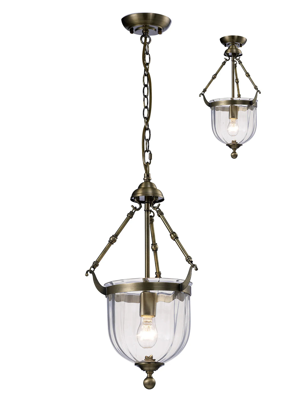 IL31075 Aubrey 1 Light Antique Brass Ceiling Pendant