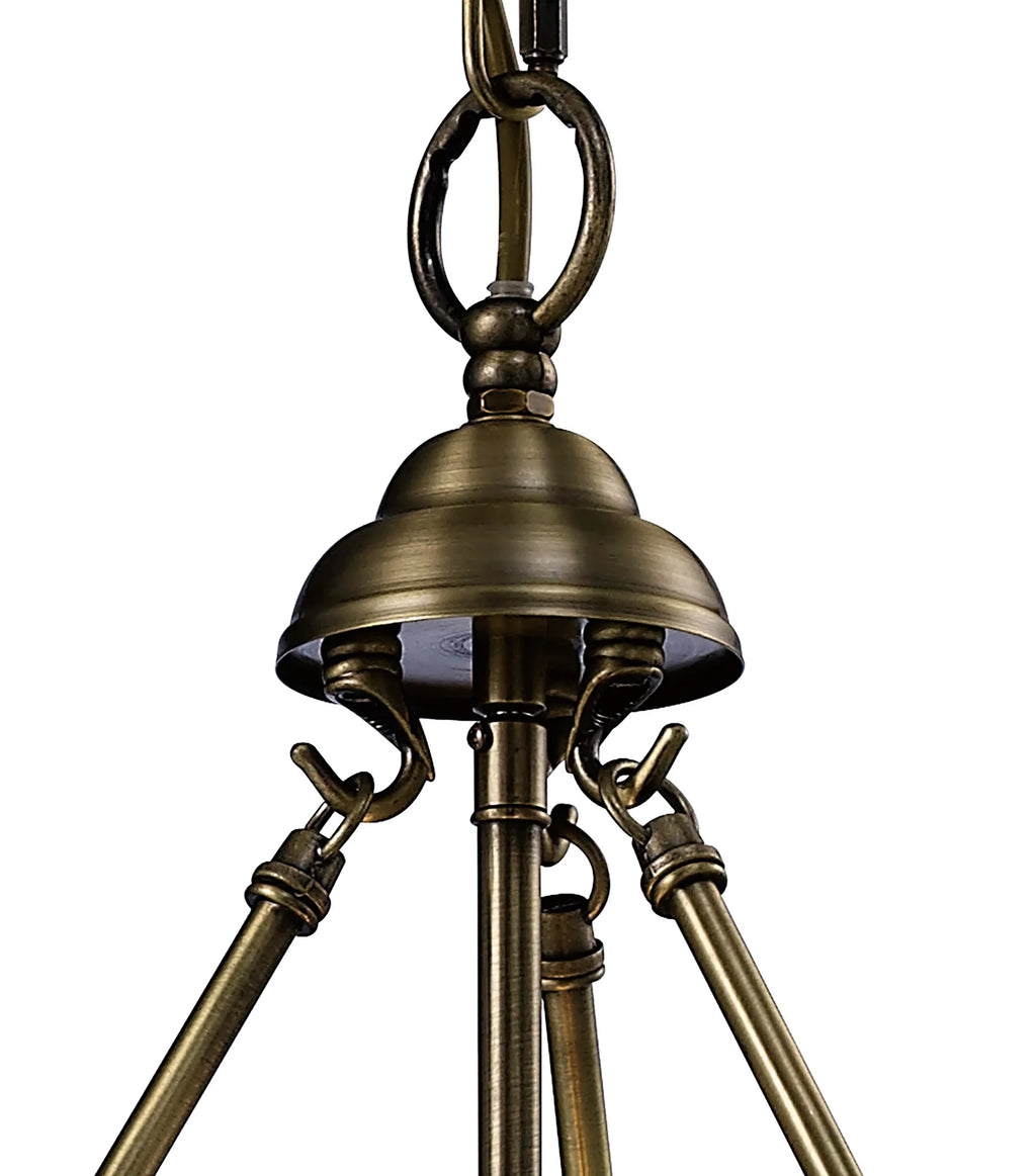 IL31076 Aubrey 3 Light Antique Brass Ceiling Pendant