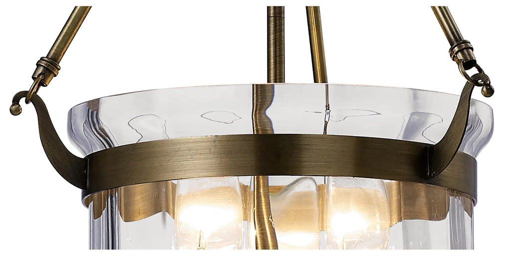 IL31076 Aubrey 3 Light Antique Brass Ceiling Pendant