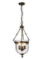 IL31076 Aubrey 3 Light Antique Brass Ceiling Pendant