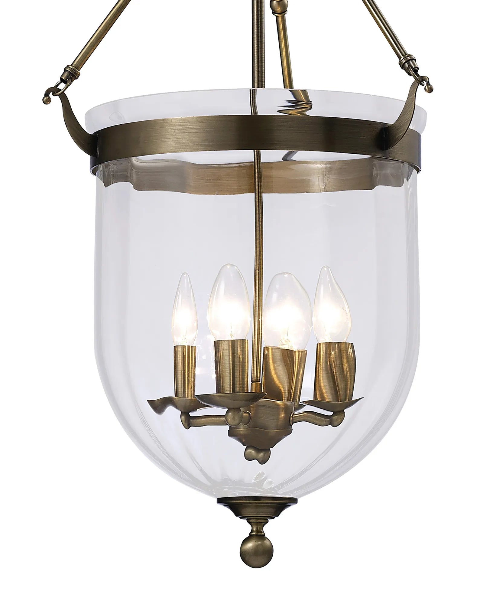 IL31077 Aubrey 4 Light Antique Brass Ceiling Pendant