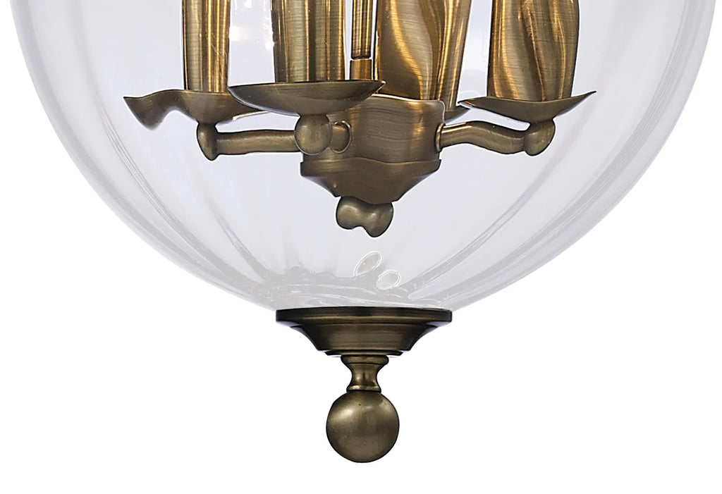 IL31077 Aubrey 4 Light Antique Brass Ceiling Pendant