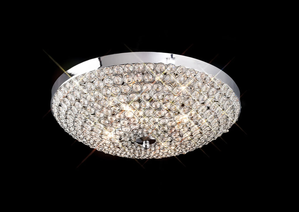 IL30187 Ava 4 Light Flush Crystal Ceiling Light