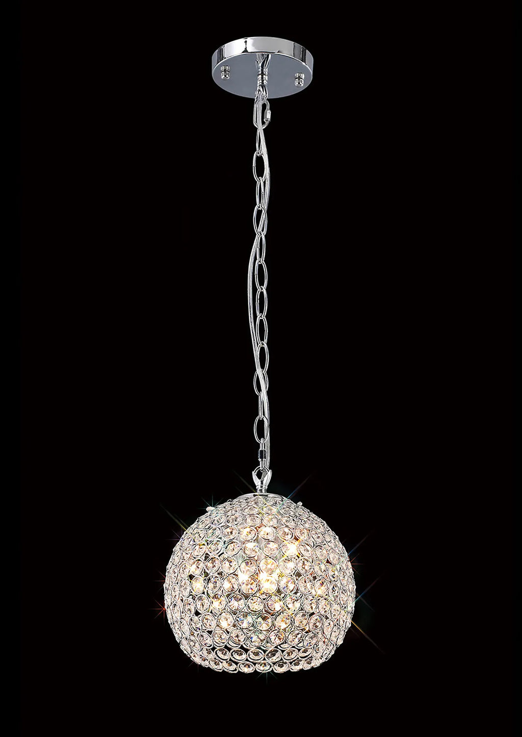 IL30190 Ava 3 Light Chrome And Crystal Ceiling Pendant