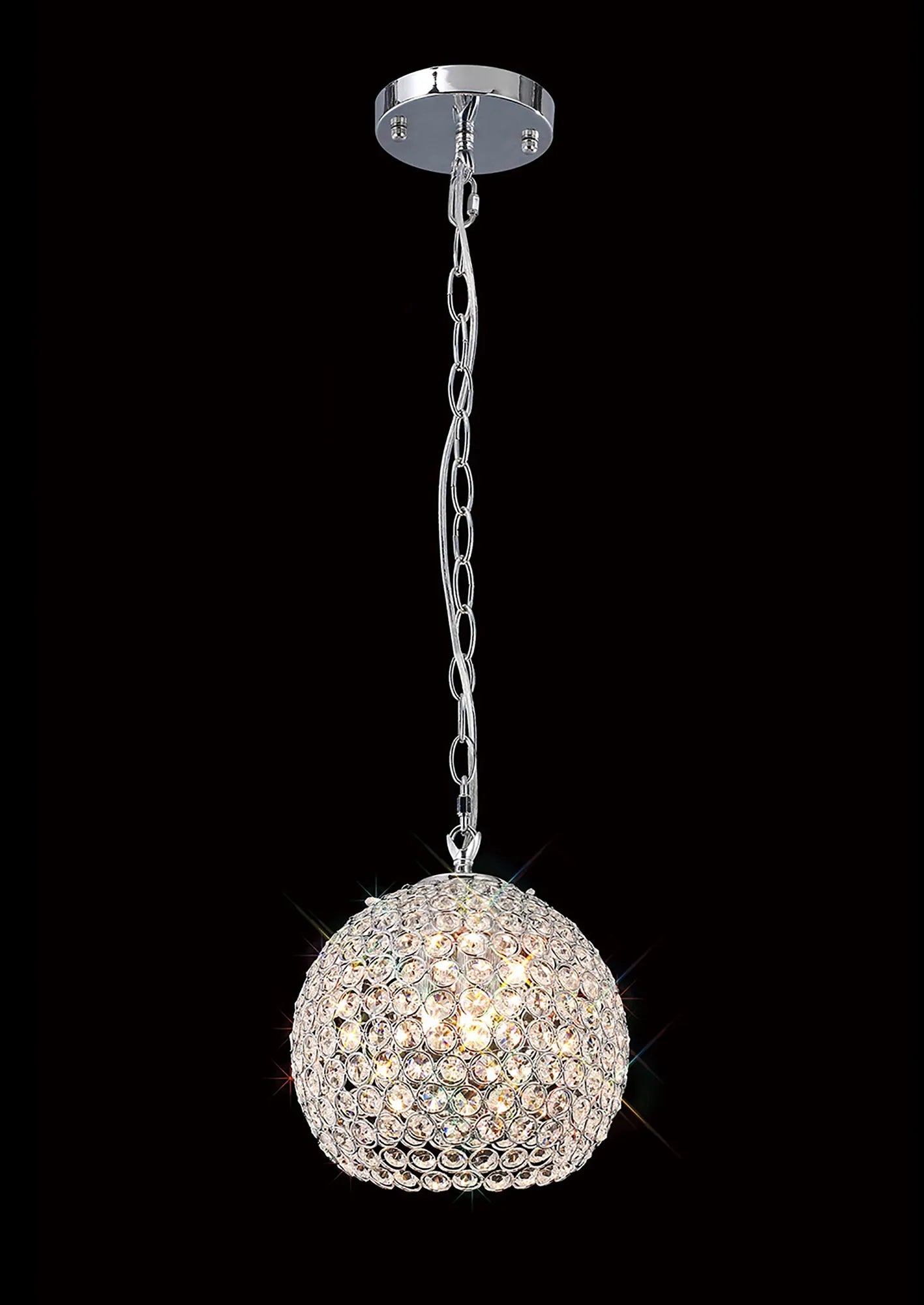 IL30190 Ava 3 Light Chrome And Crystal Ceiling Pendant