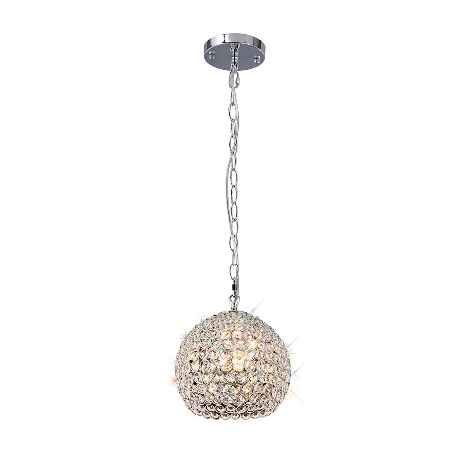 IL30190 Ava 3 Light Chrome And Crystal Ceiling Pendant