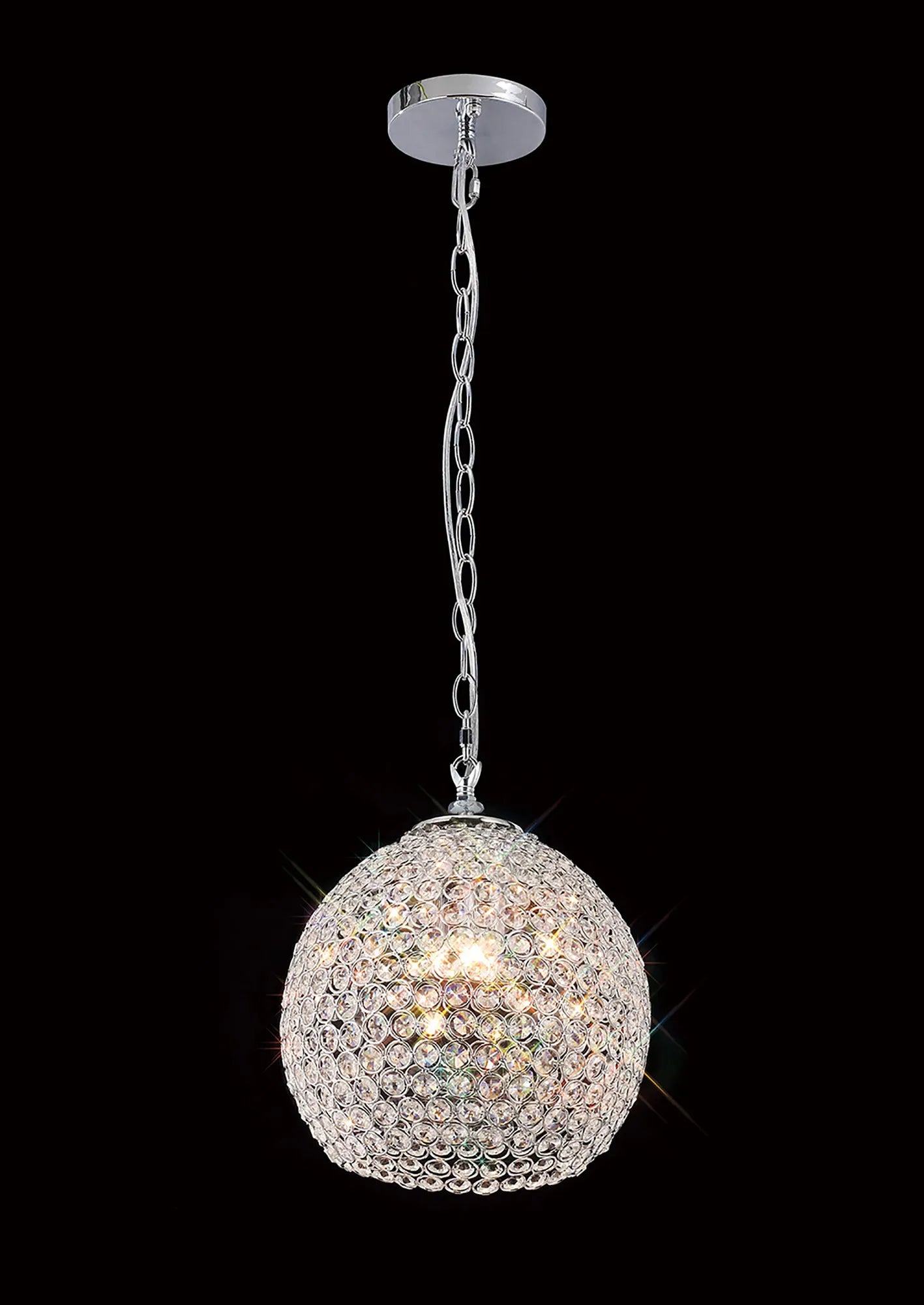 IL30191 Ava 4 Light Chrome And Crystal Ceiling Pendant