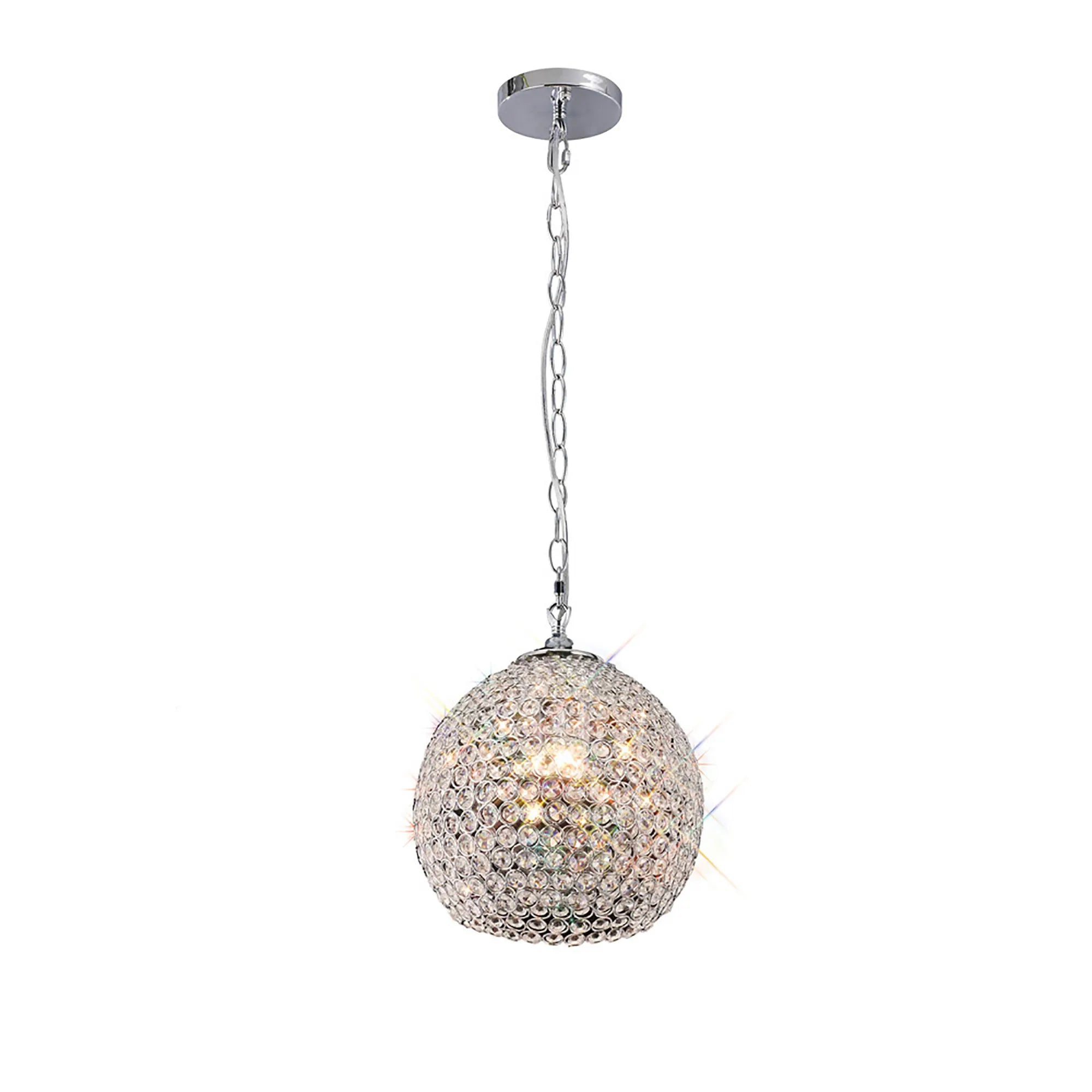 IL30191 Ava 4 Light Chrome And Crystal Ceiling Pendant