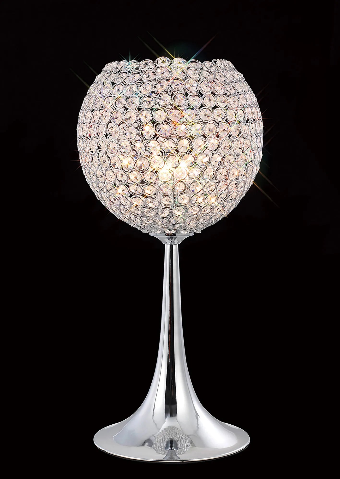 IL30194 Ava 3 Light Chrome And Crystal Table Lamp