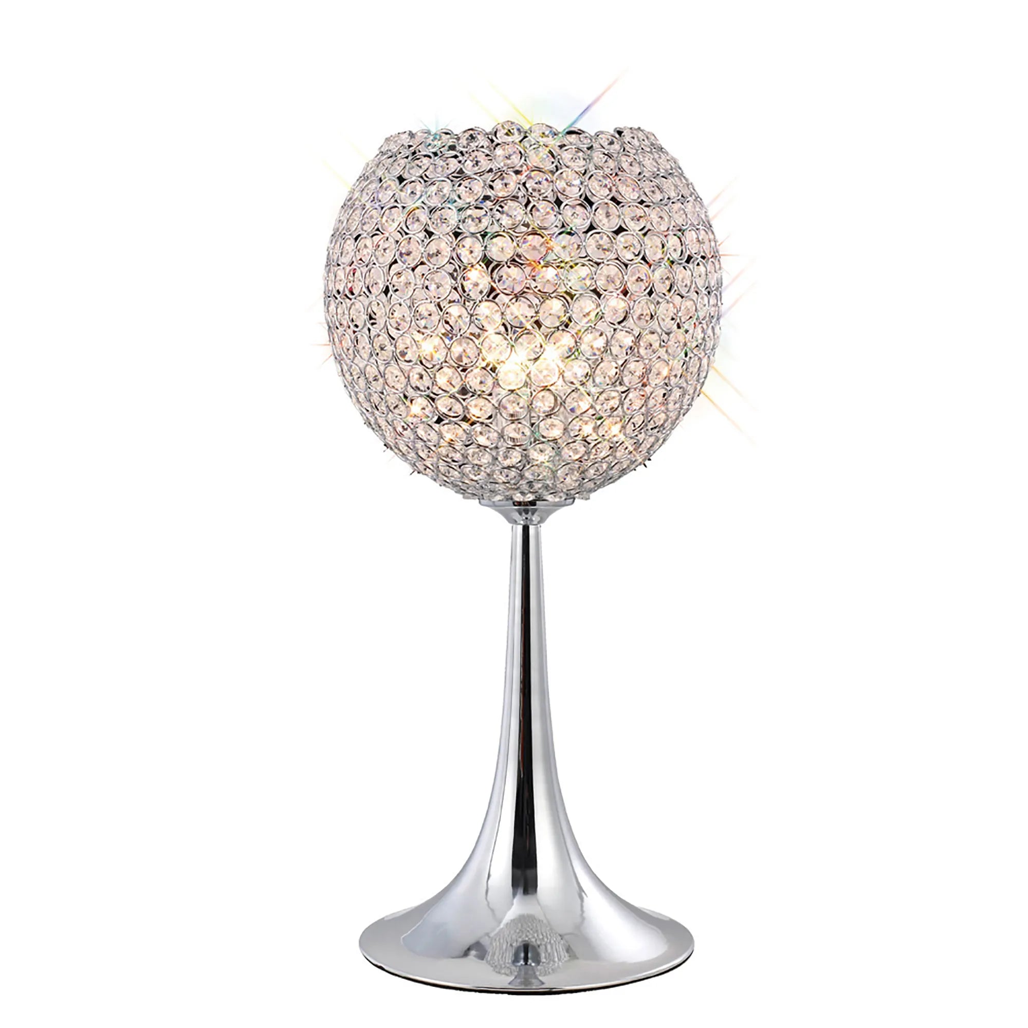 IL30194 Ava 3 Light Chrome And Crystal Table Lamp