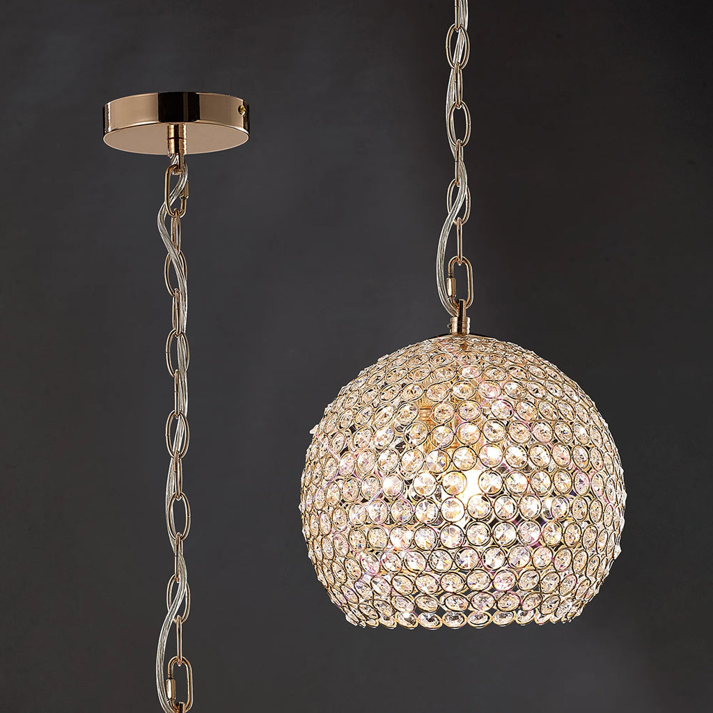 IL30751 Ava 4 Light French Gold Crystal Ceiling Pendant