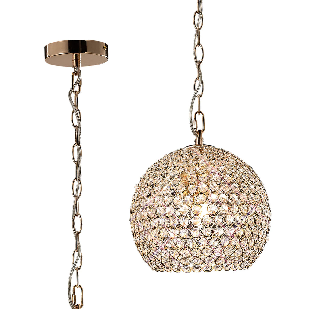 IL30751 Ava 4 Light French Gold Crystal Ceiling Pendant